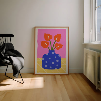 Colorful Funky Flower Poster