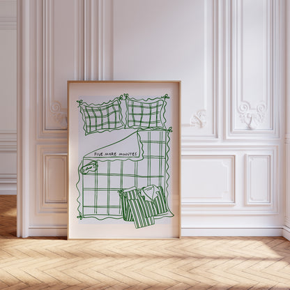 5 More Minutes Blue Bedroom Poster
