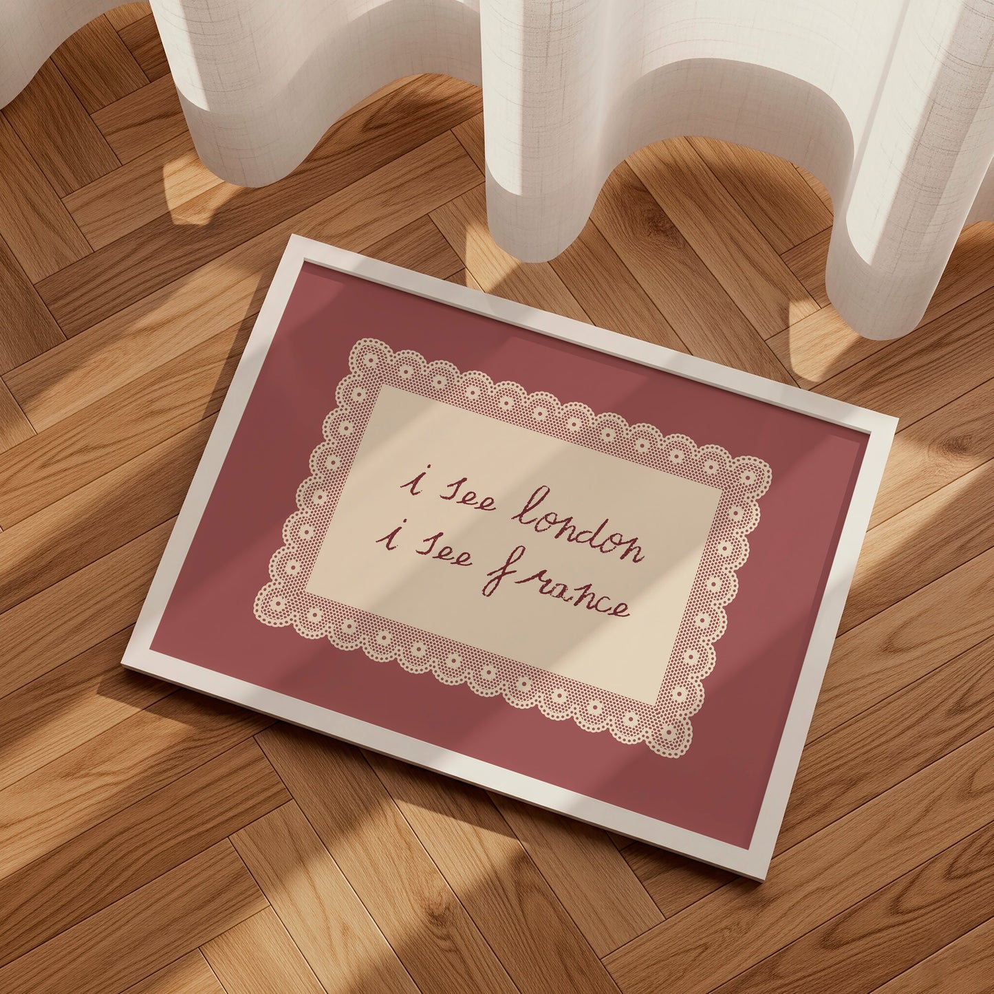 How Lucky Are We Vintage Lace Quote Poster