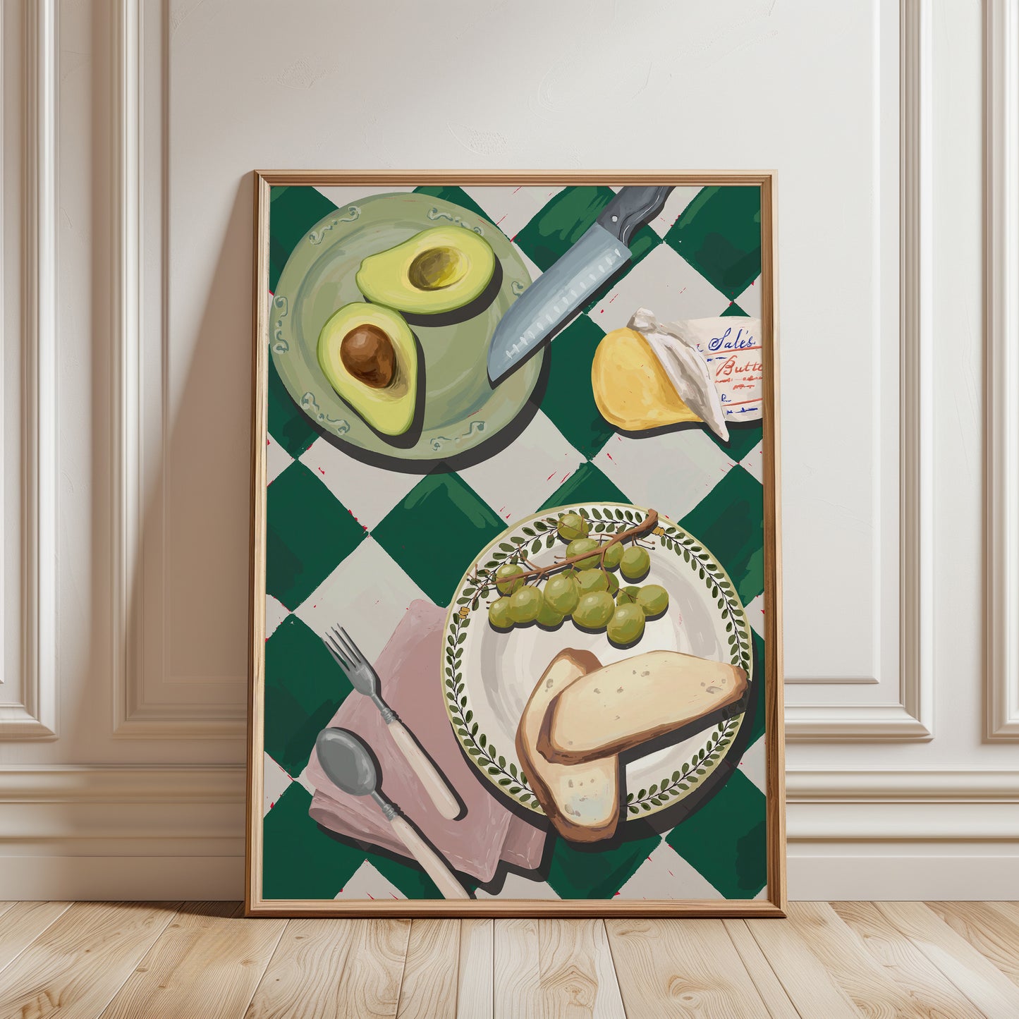 Avocado & Bread Breakfast Poster