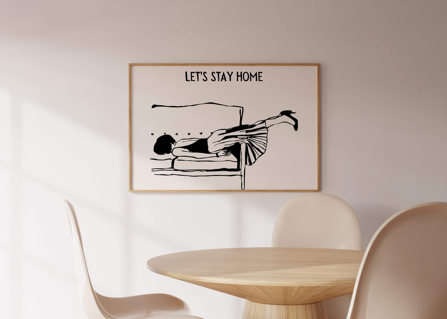 Let's Stay Home Black Landscape Poster