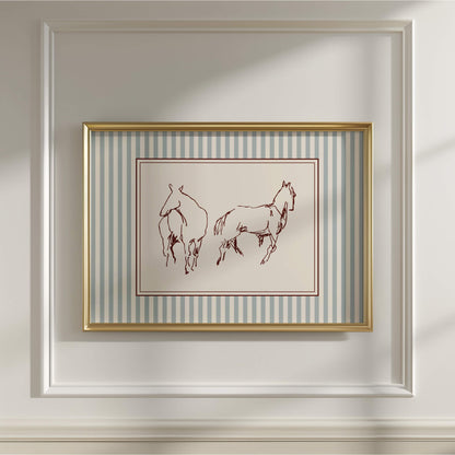 Horse Sketch Horizontal Poster
