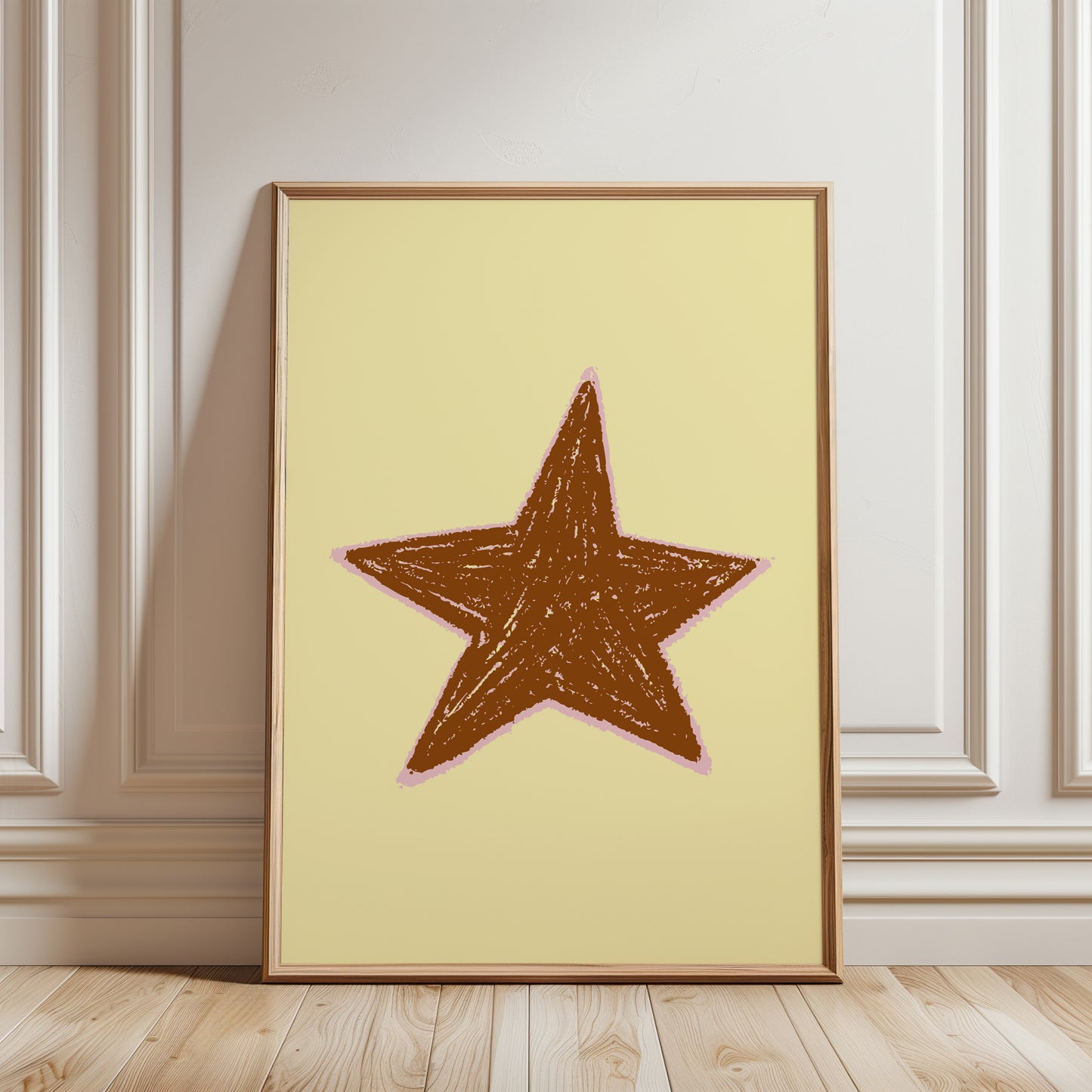 Hand Drawn Star Yellow Poster