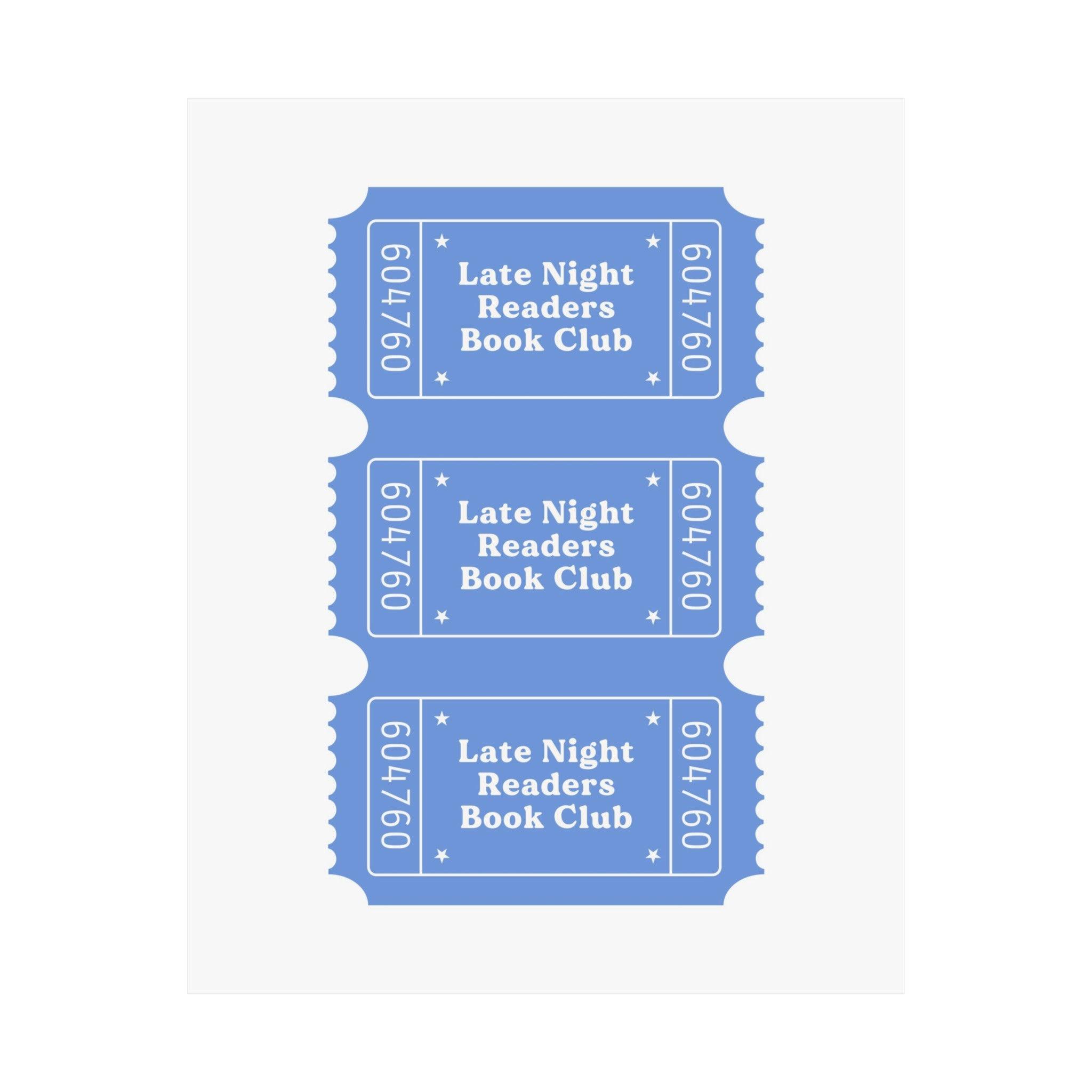 Late Night Readers Book Club Blue Poster