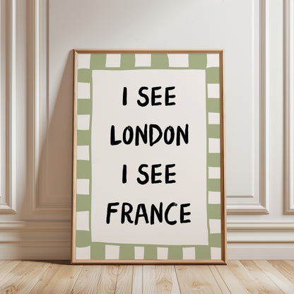 I See London I See France Chekered Poster