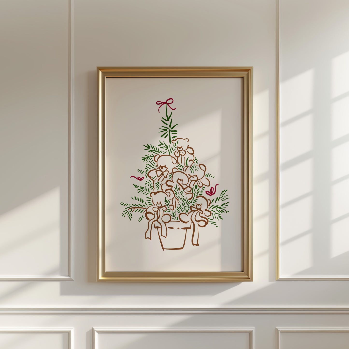 Teddy Bear Tree Christmas Poster