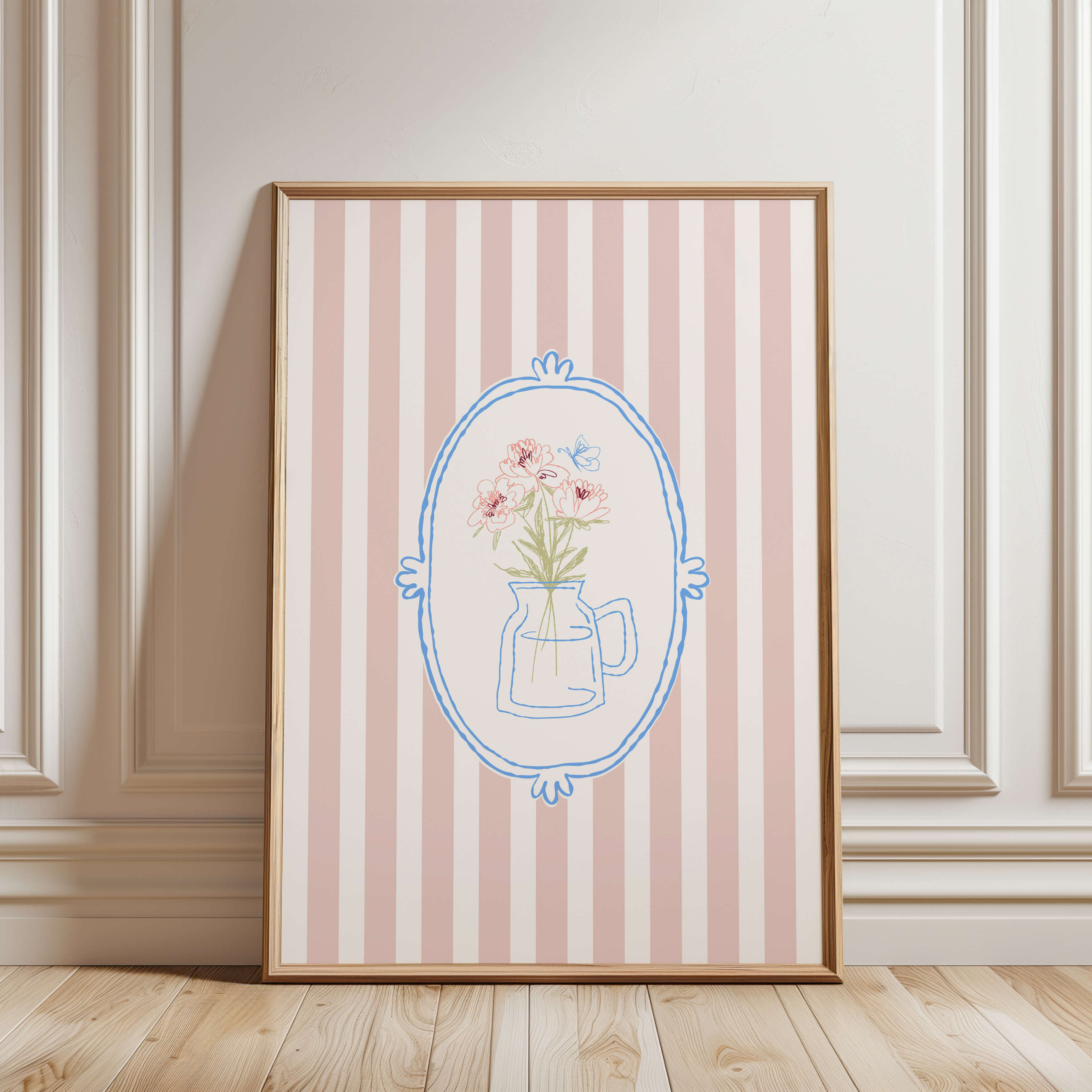 Cottagecore Pink Flower Vase Poster