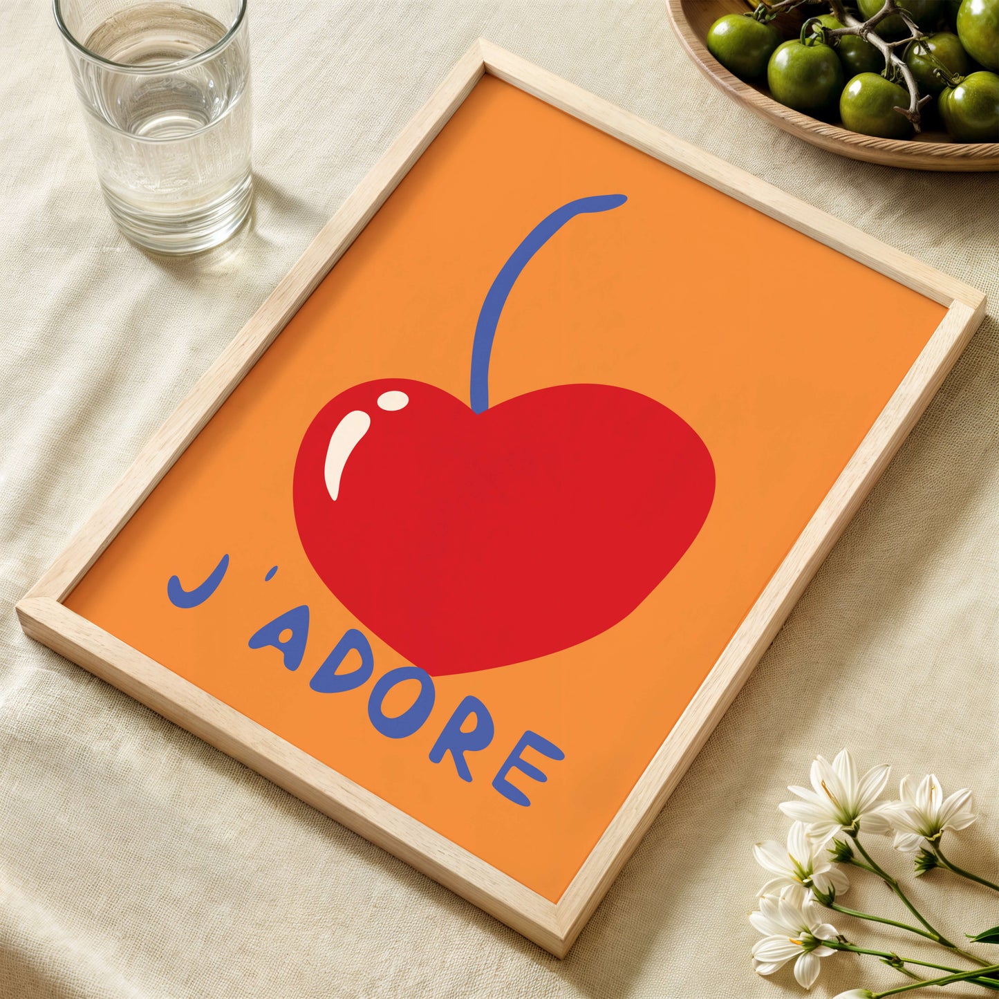 J'adore Cherry Orange Poster