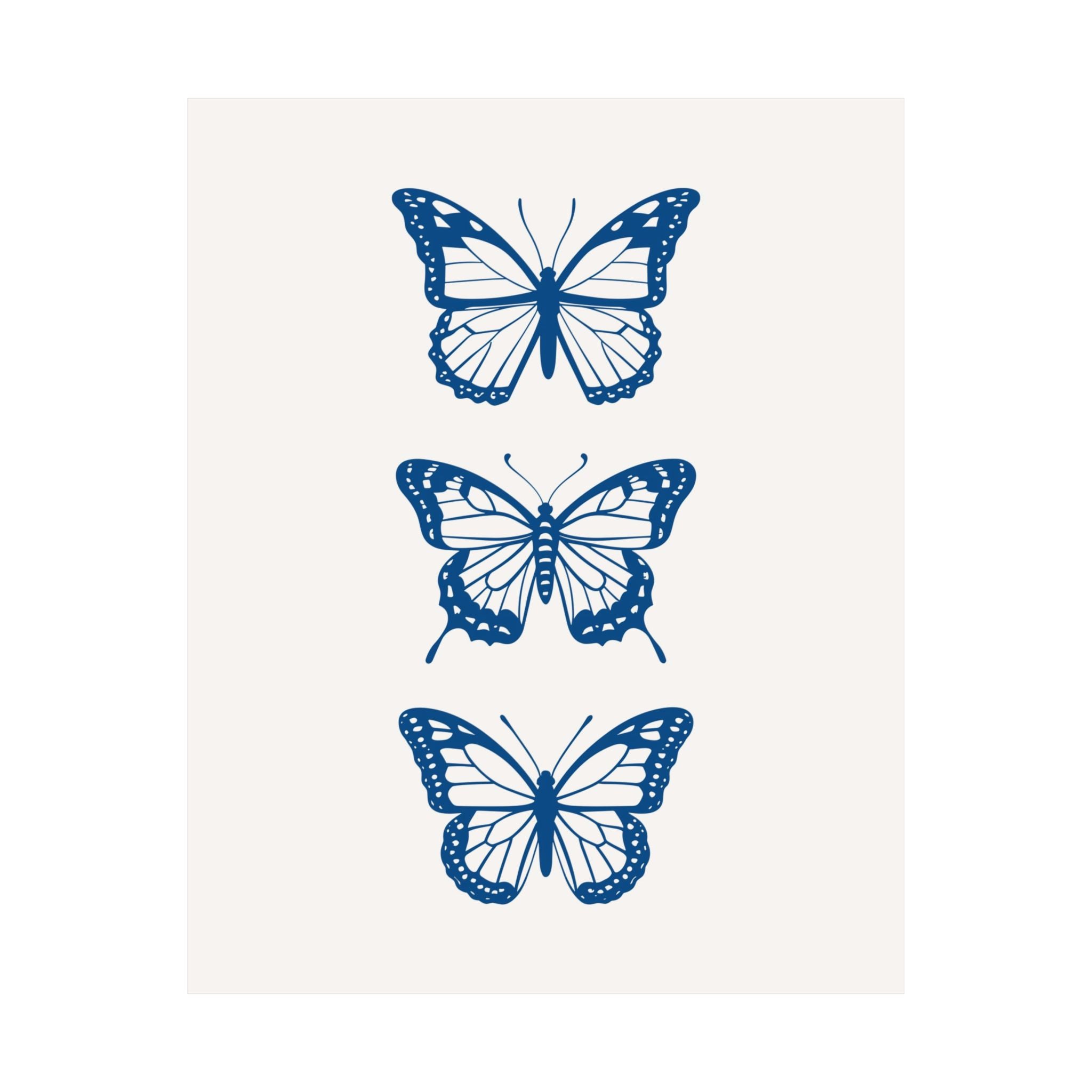Butterflies Blue Poster