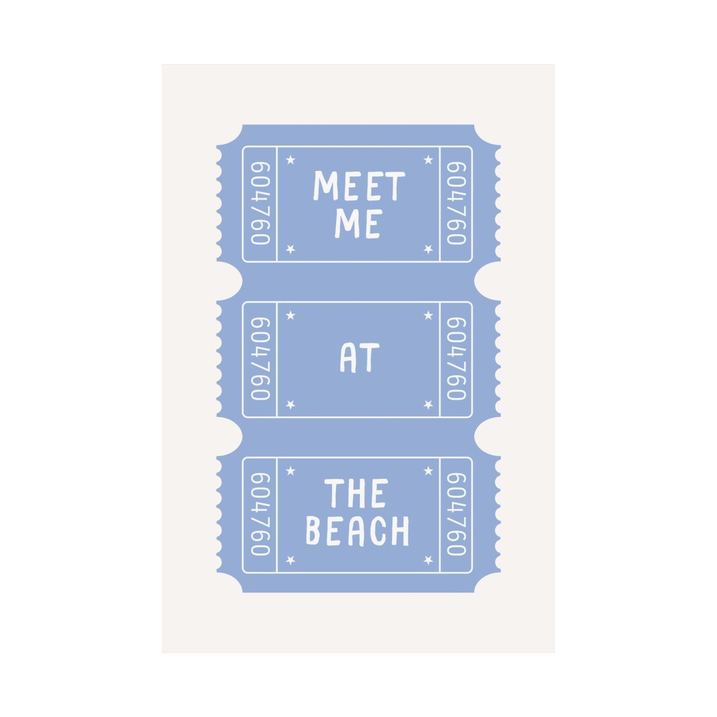 Meet Me At The Beach Ticket Poster