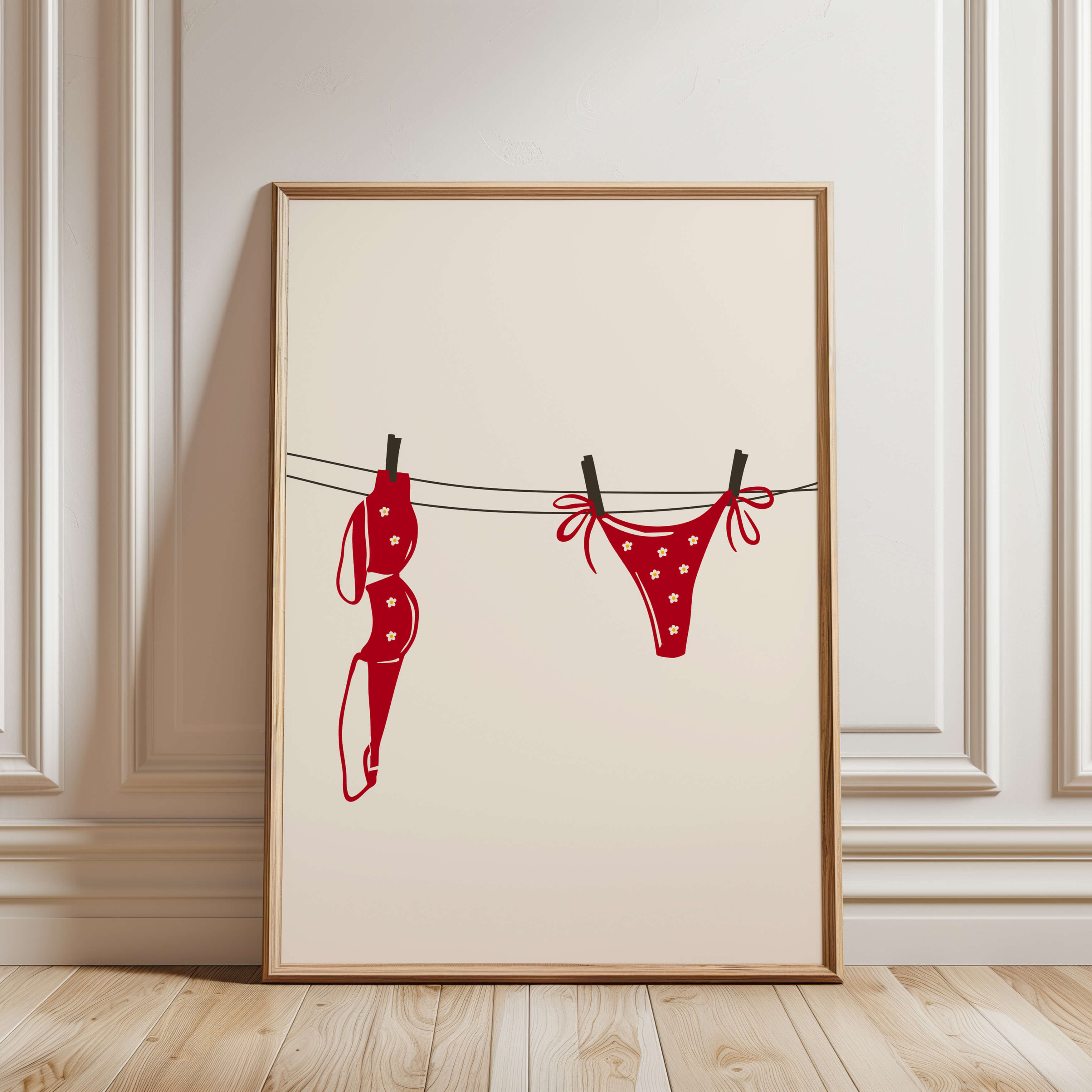 Daisy Bikini Laundry Line Poster
