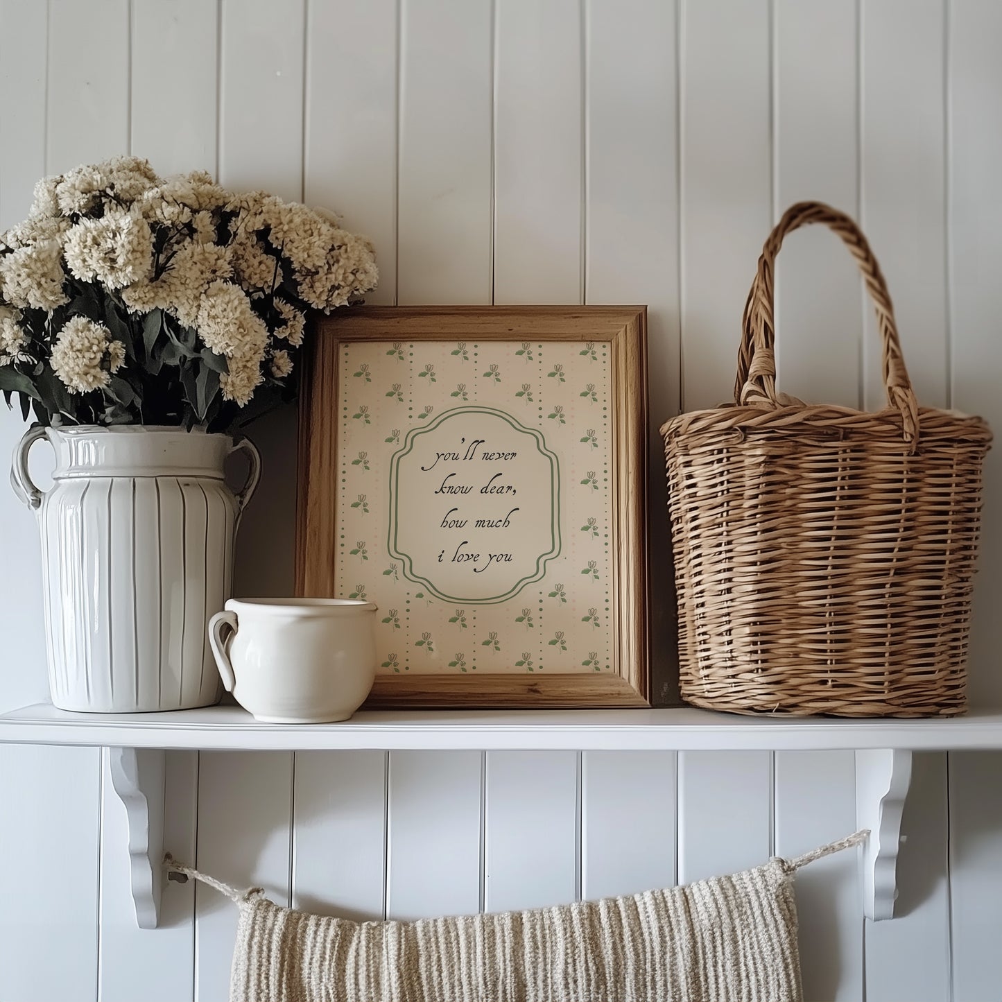 You'll Never Know Dear How Much I Love You Floral Poster