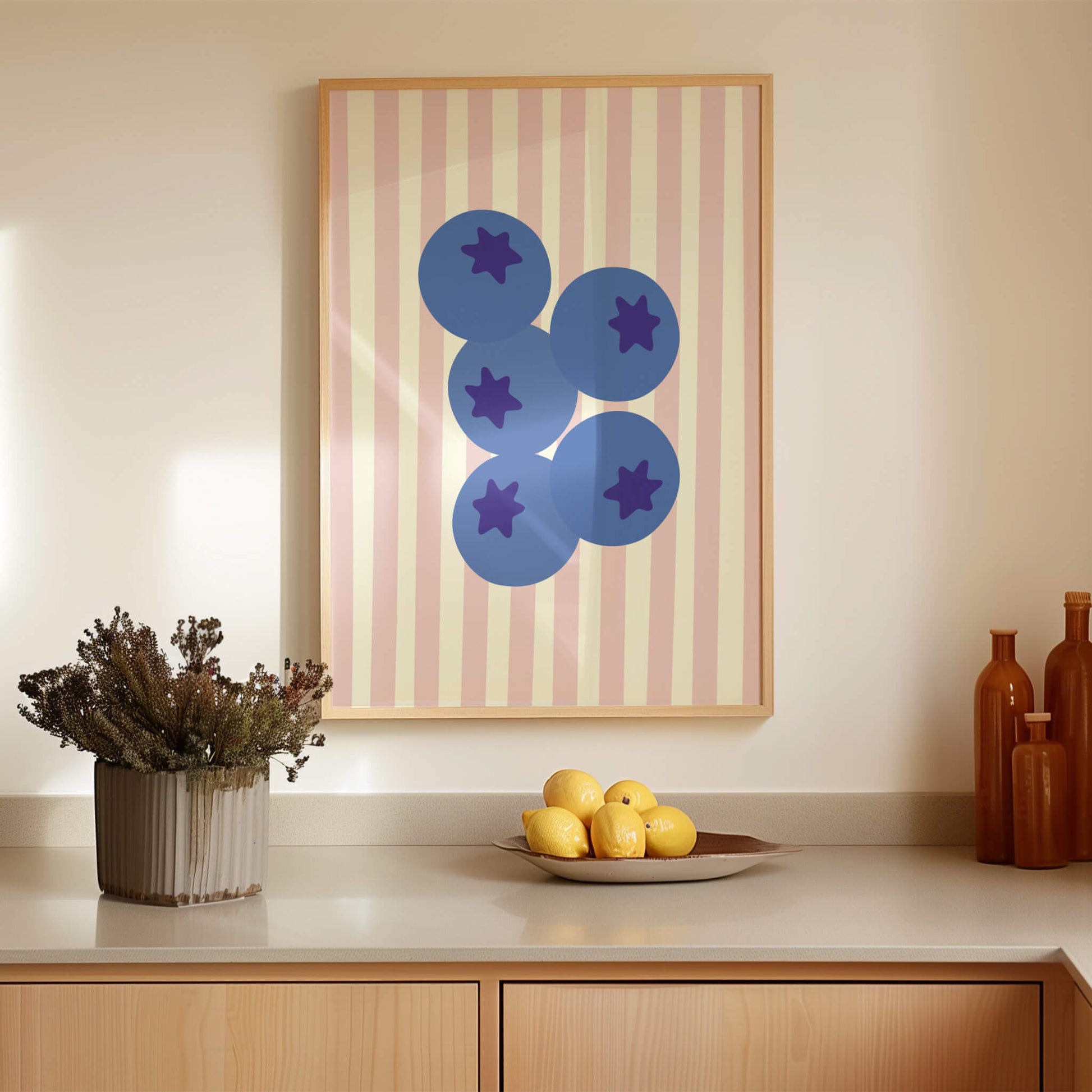 Striped Fruit Set of 3 Prints