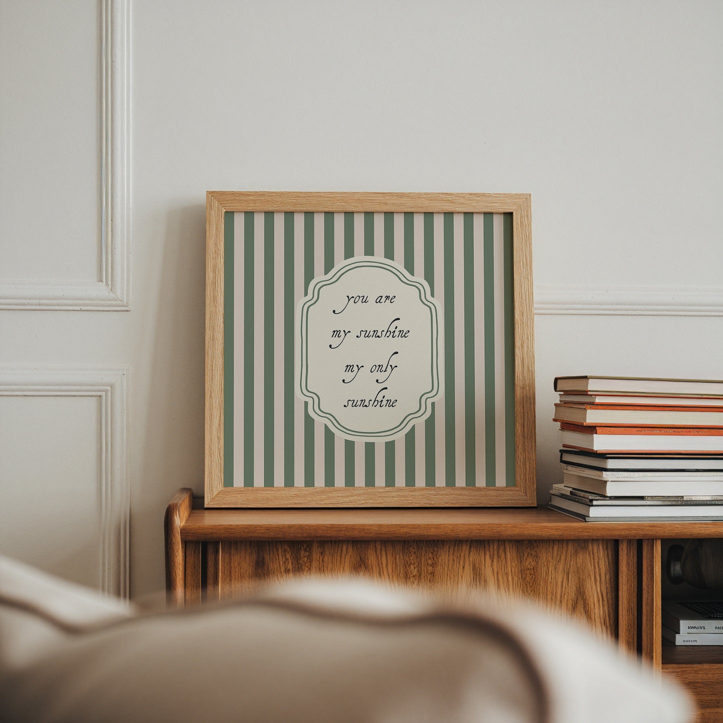 You Are My Sunshine Sage Striped Poster