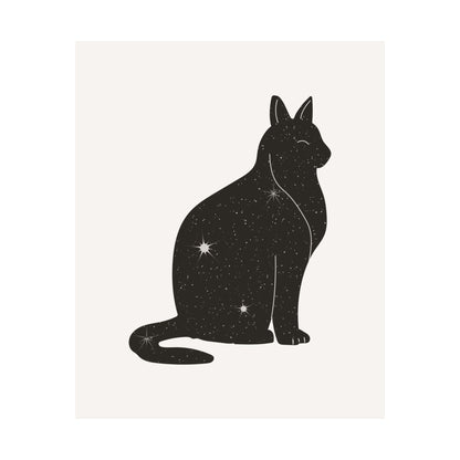 Starry Black Cat Poster