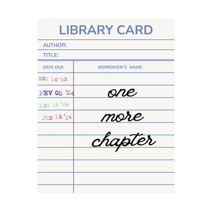 Library Card One More Chapter Poster