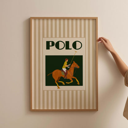 Vintage Polo Match Illustration Poster