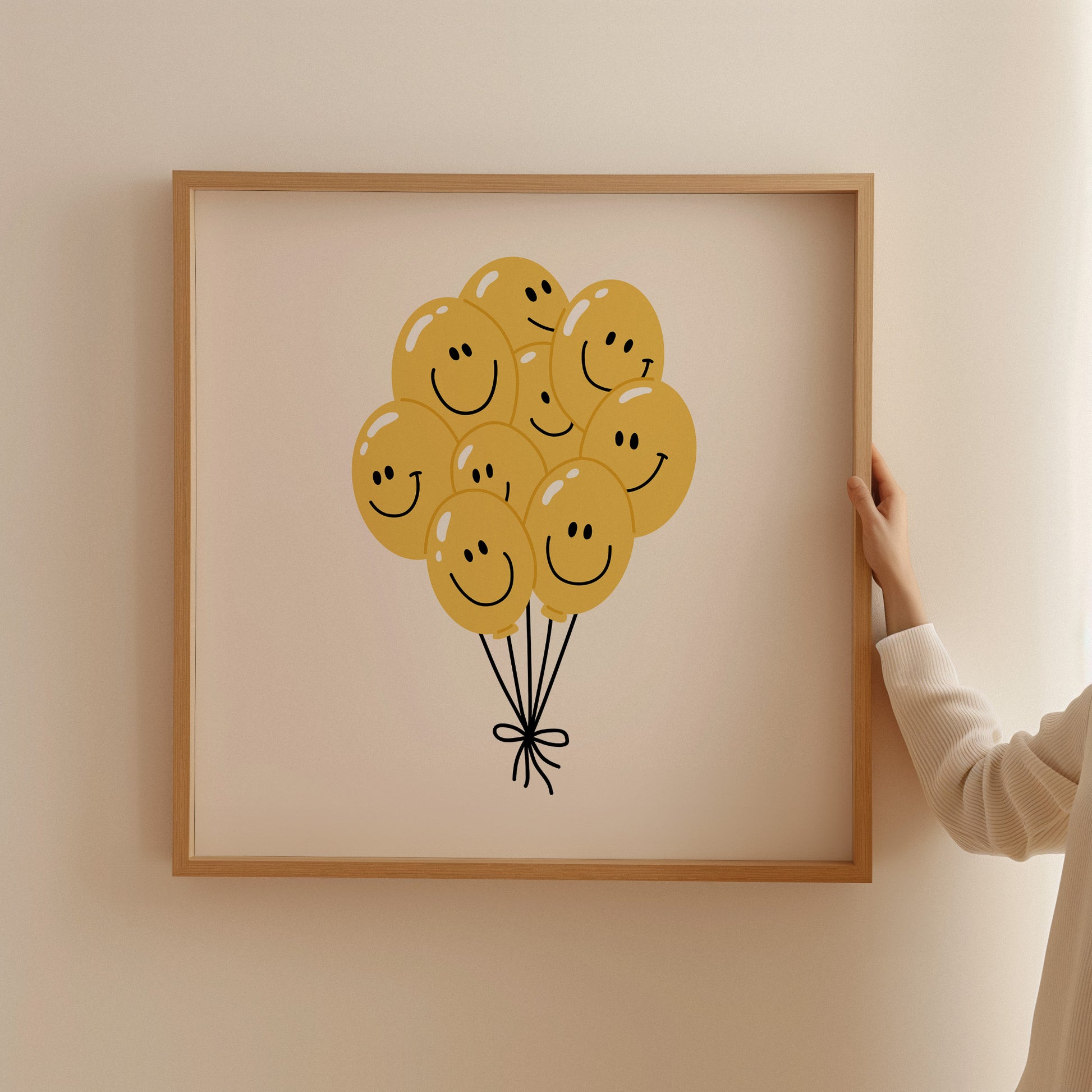 Happy Balloon Yellow Poster
