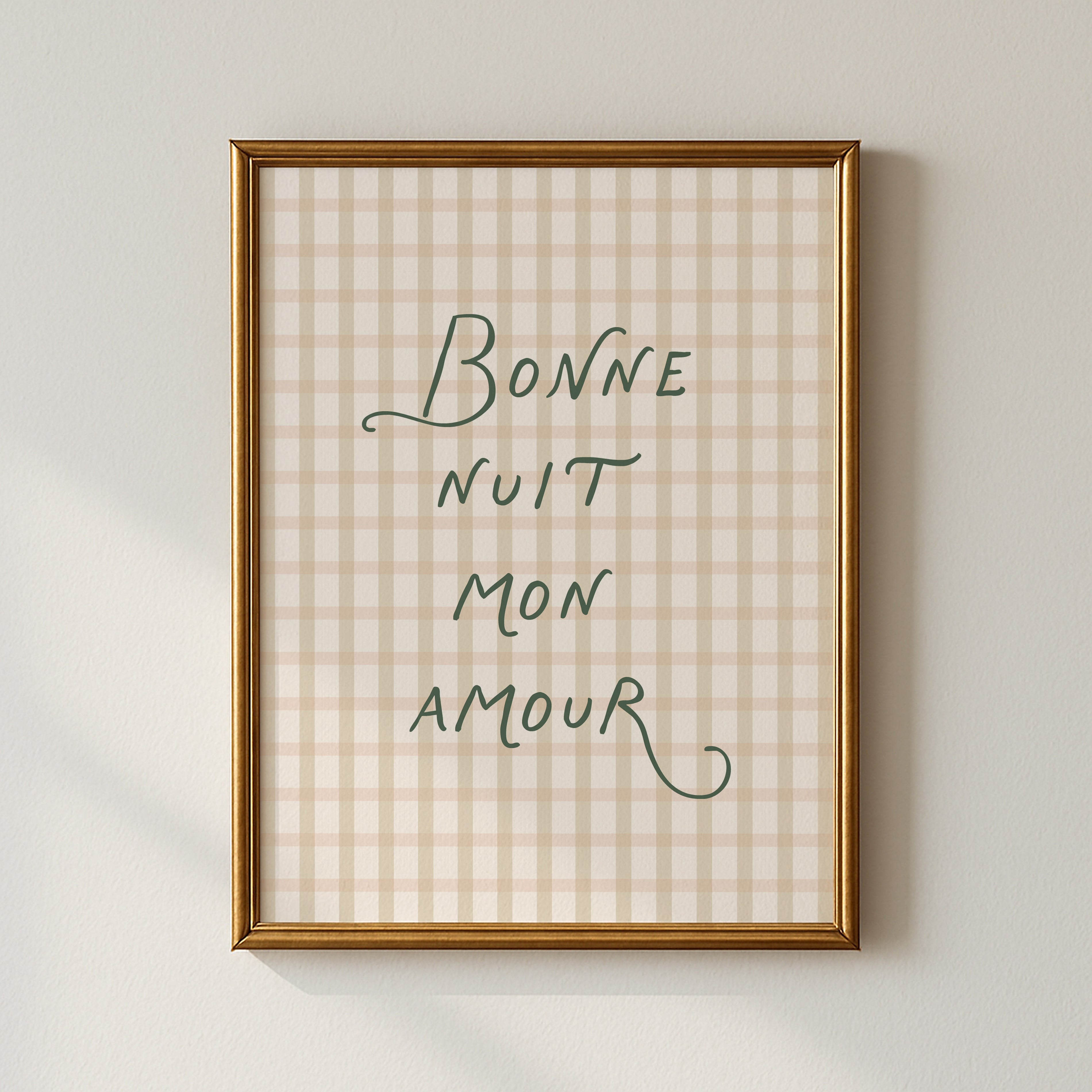 Bonne Nuit Mon Amour Nursery Poster