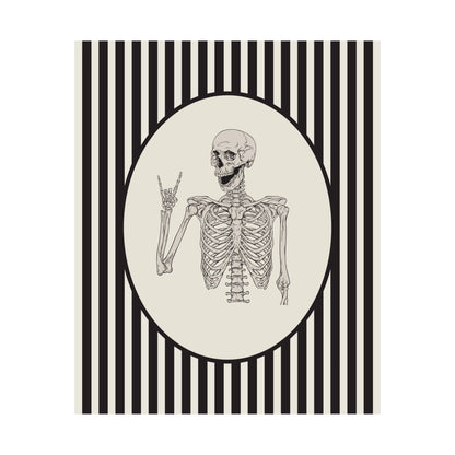 Vintage Skeleton Striped Poster