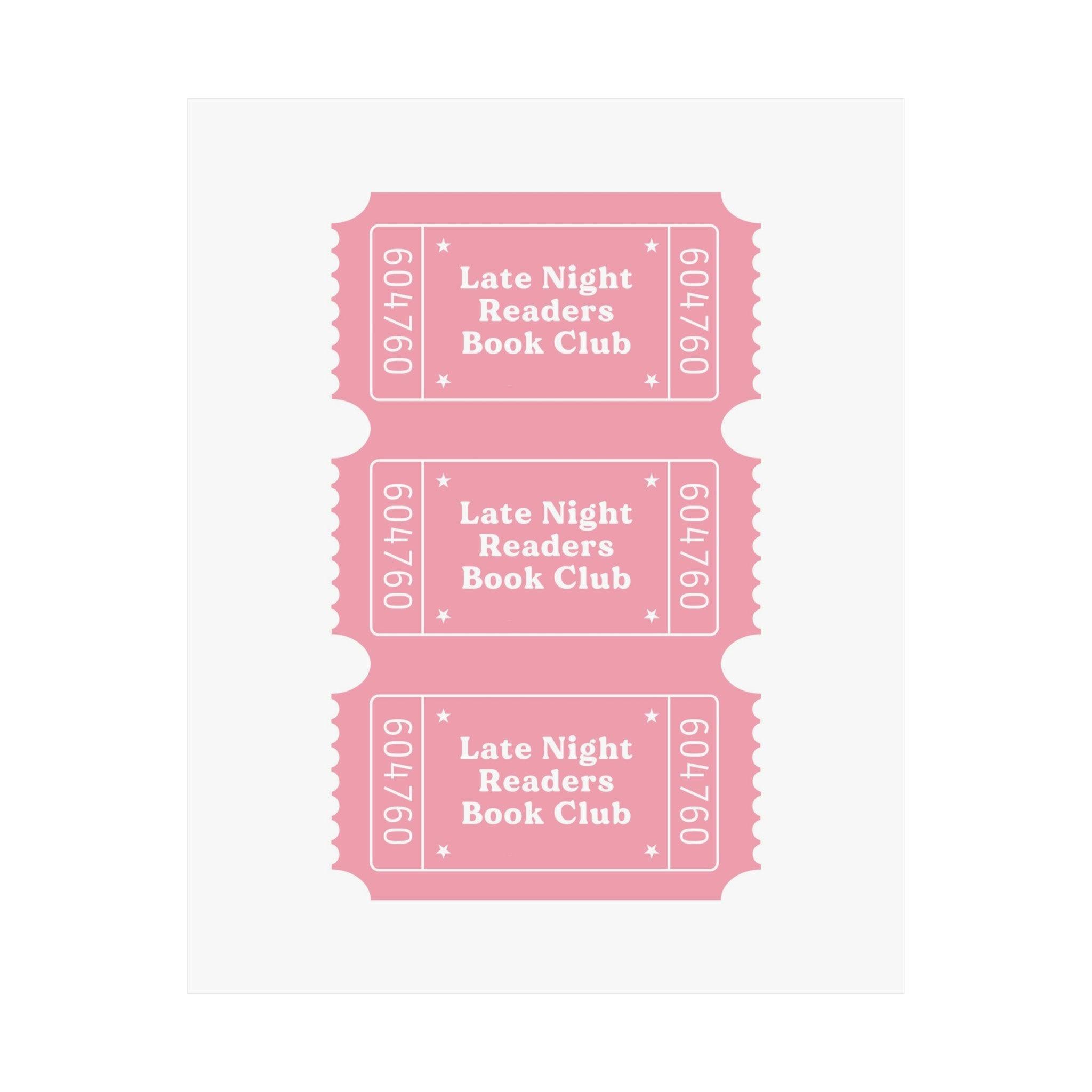 Late Night Readers Club Ticket Poster