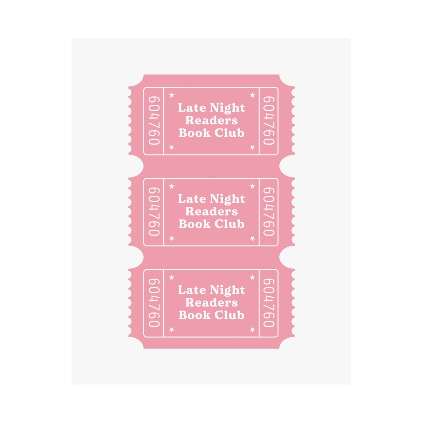 Late Night Readers Club Ticket Poster