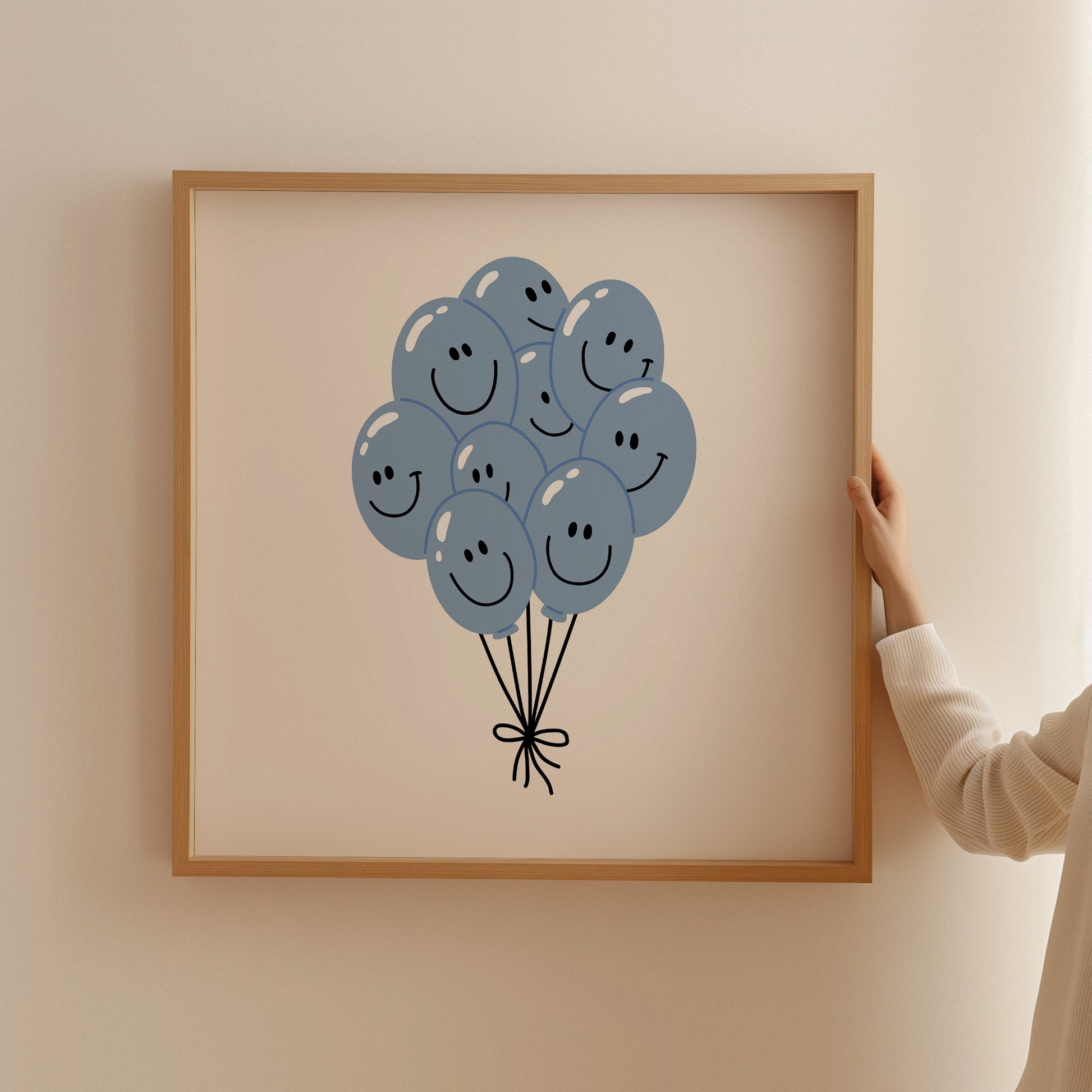 Happy Balloon Blue Poster