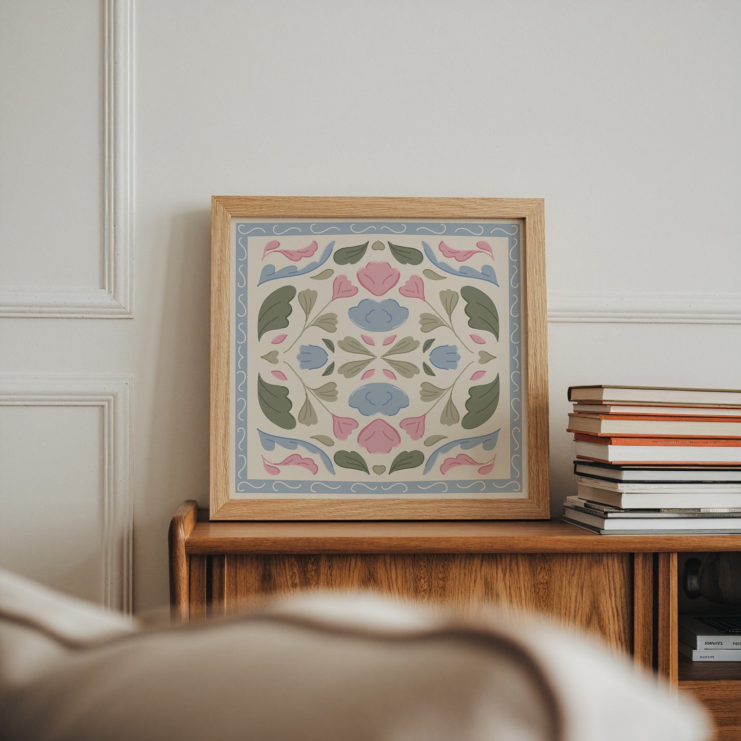 Pastel Floral Quilt Square Poster