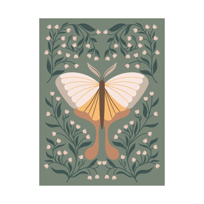 Moth and Flowers No. 1 Poster