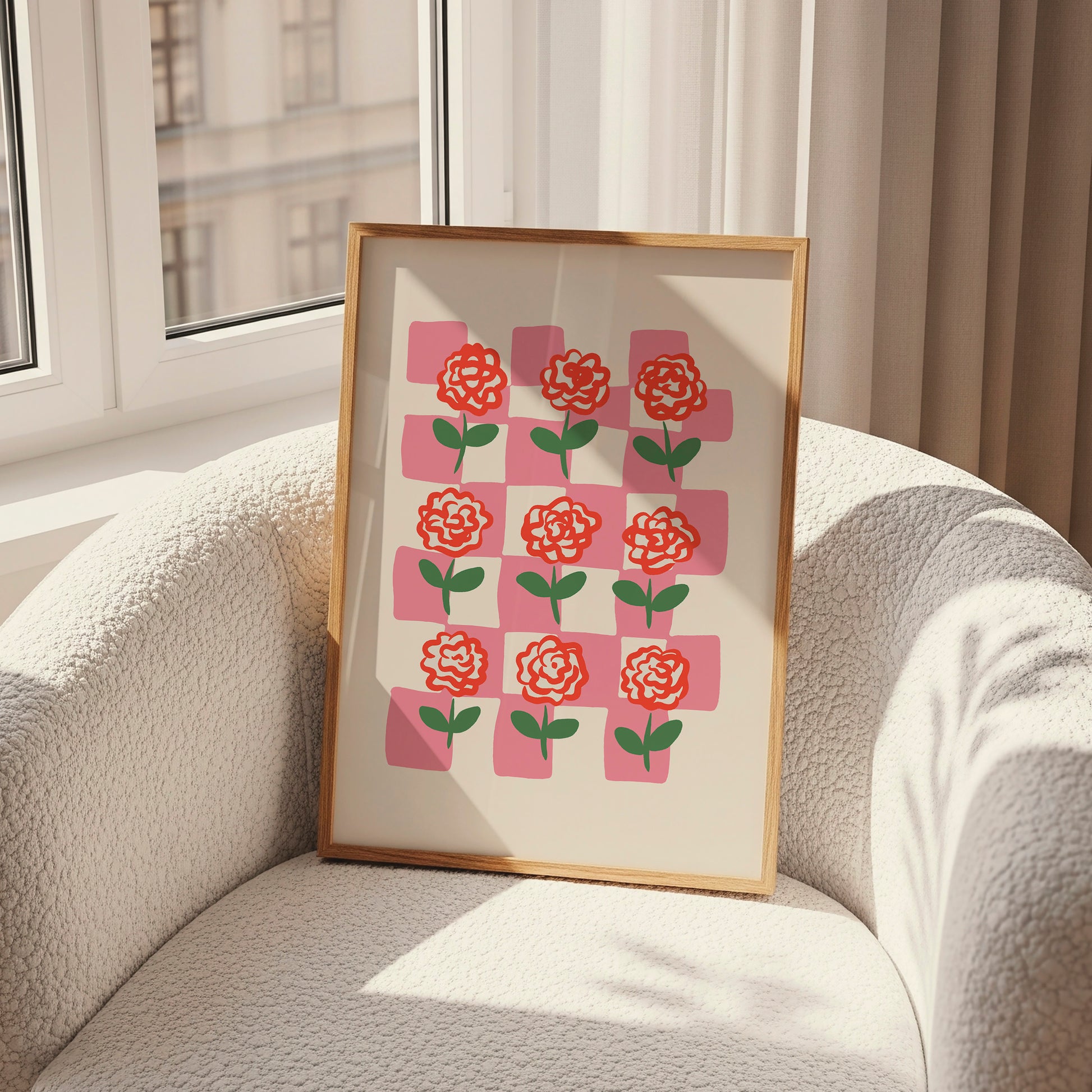 Floral Checker Poster