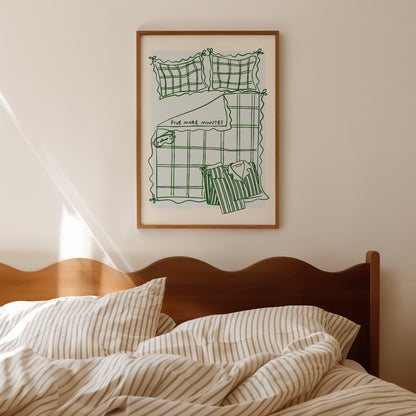 5 More Minutes Blue Bedroom Poster
