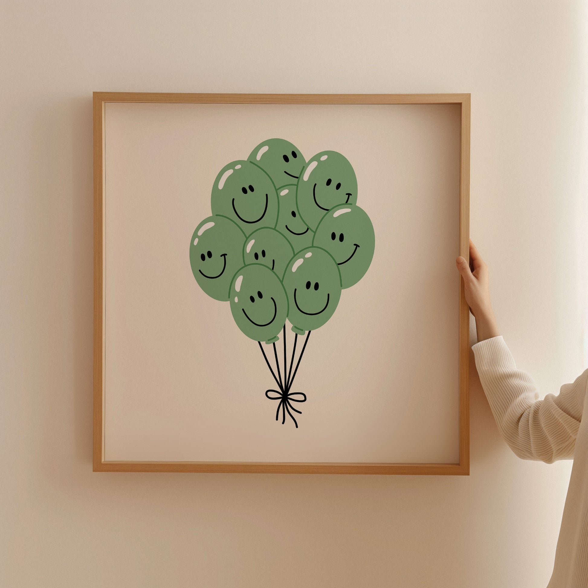 Happy Balloon Green Poster