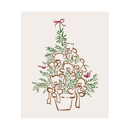 Teddy Bear Tree Christmas Poster