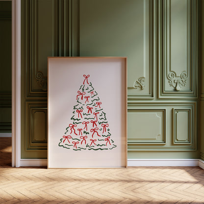 Bow Christmas Tree Poster