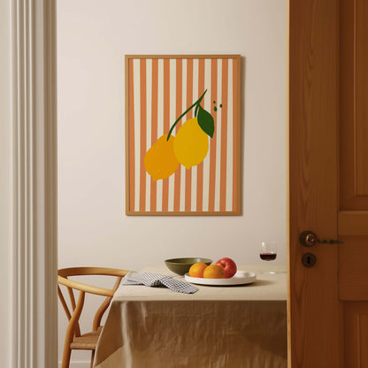 Set of 3 Striped Fruit Prints