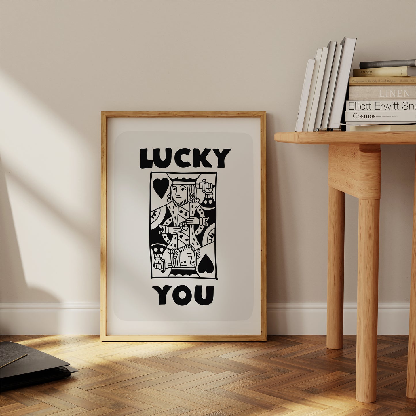 Black Lucky You Playing Card Poster