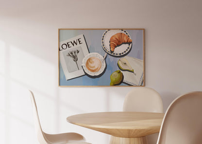 Coffee & Croissant Horizontal Poster