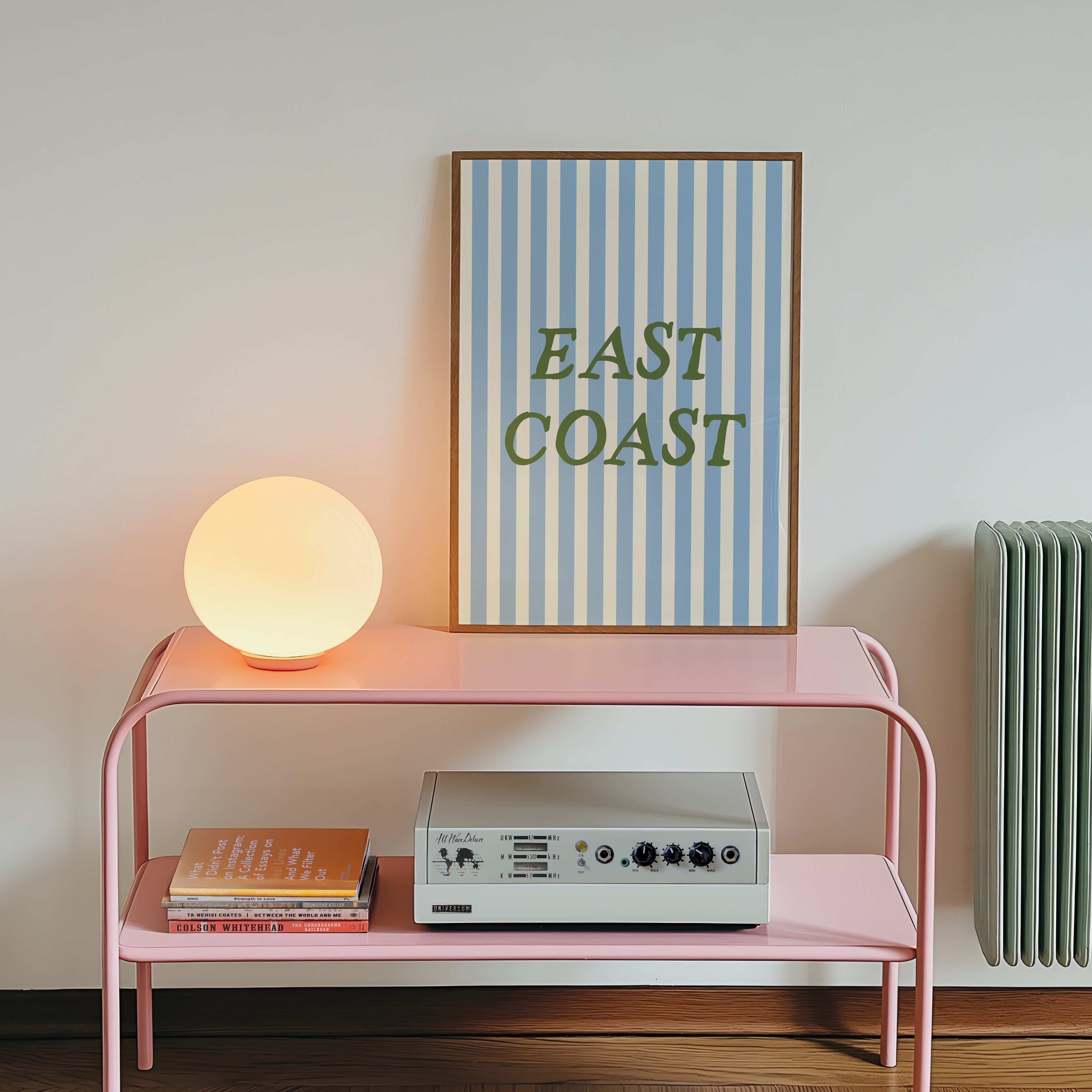 East Coast Striped Blue Poster