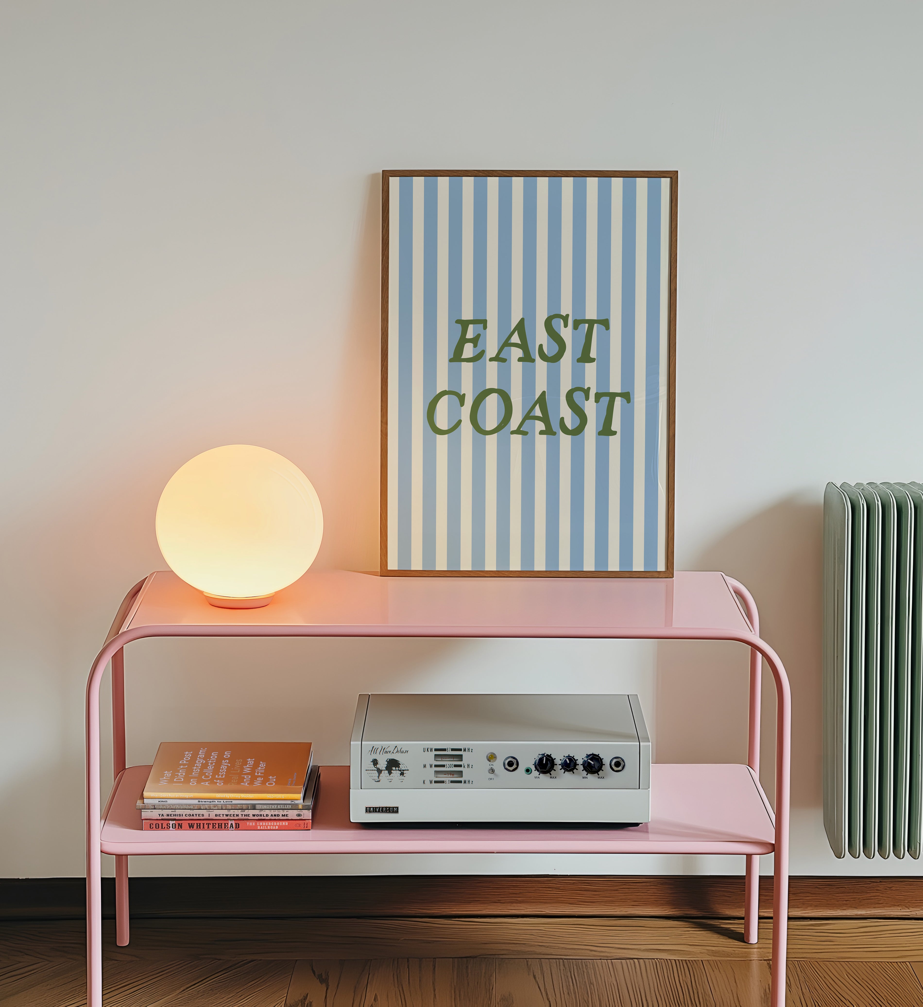 East Coast Striped Blue Poster
