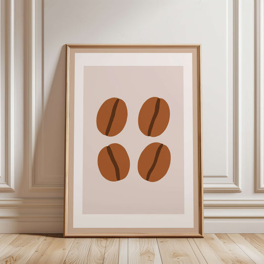 Minimalist Coffee Beans Poster