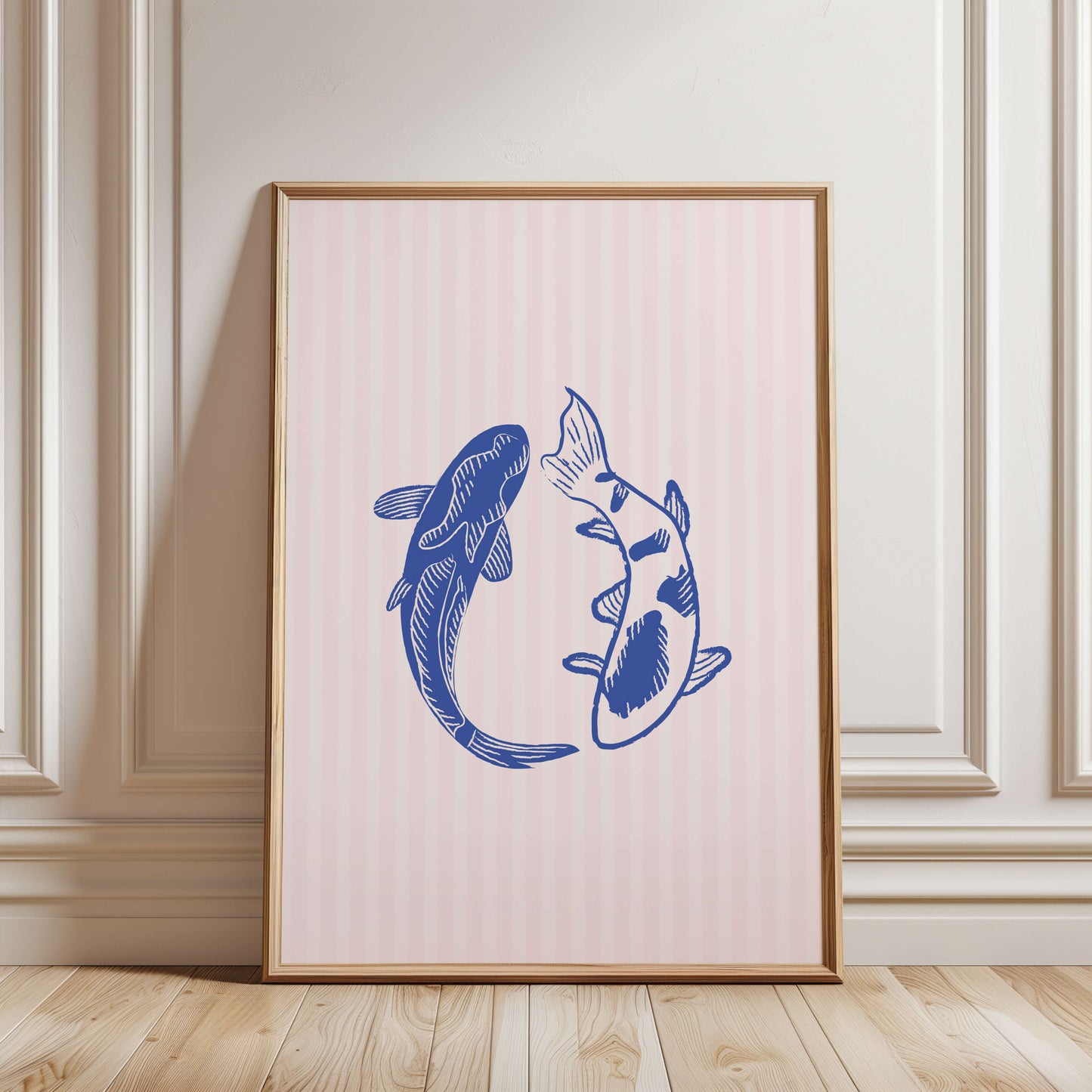 Yin and Yang Fish Striped Poster