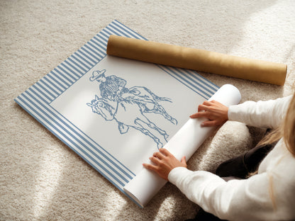 Cowboy Striped Poster