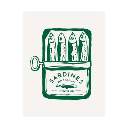 Green Sardines Kitchen Poster