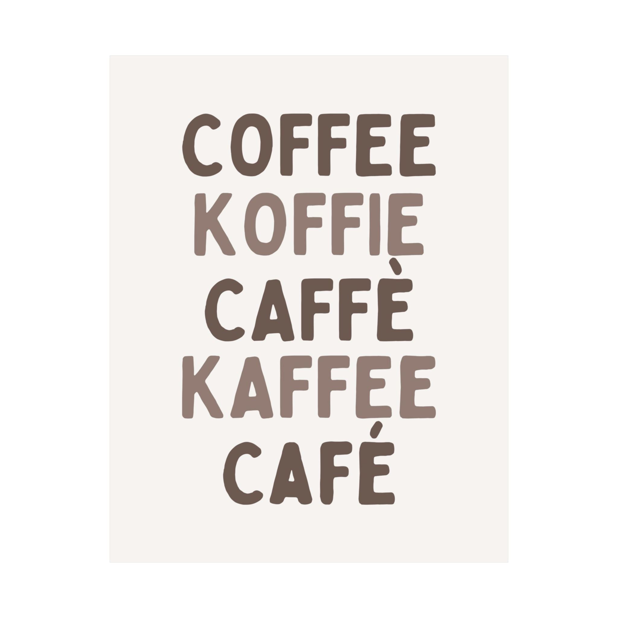 Coffee Words Kitchen  Poster