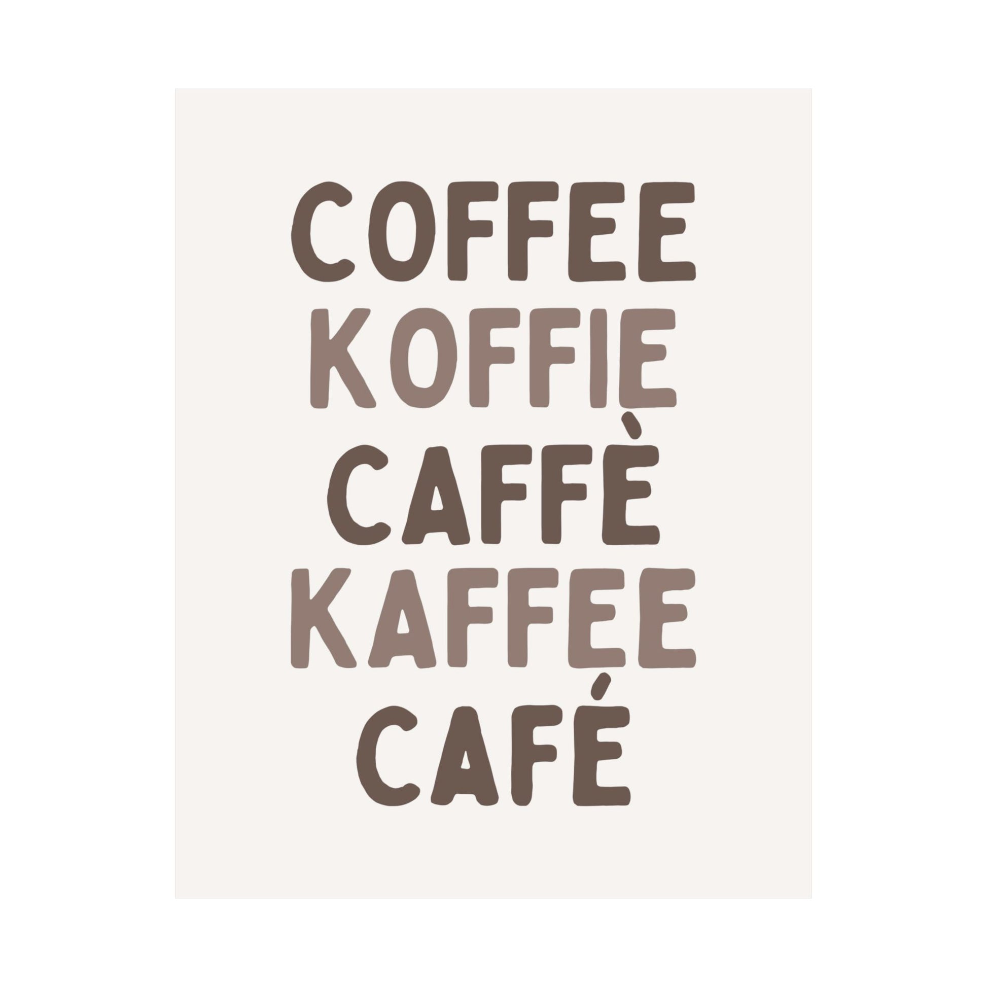 Coffee Words Kitchen  Poster