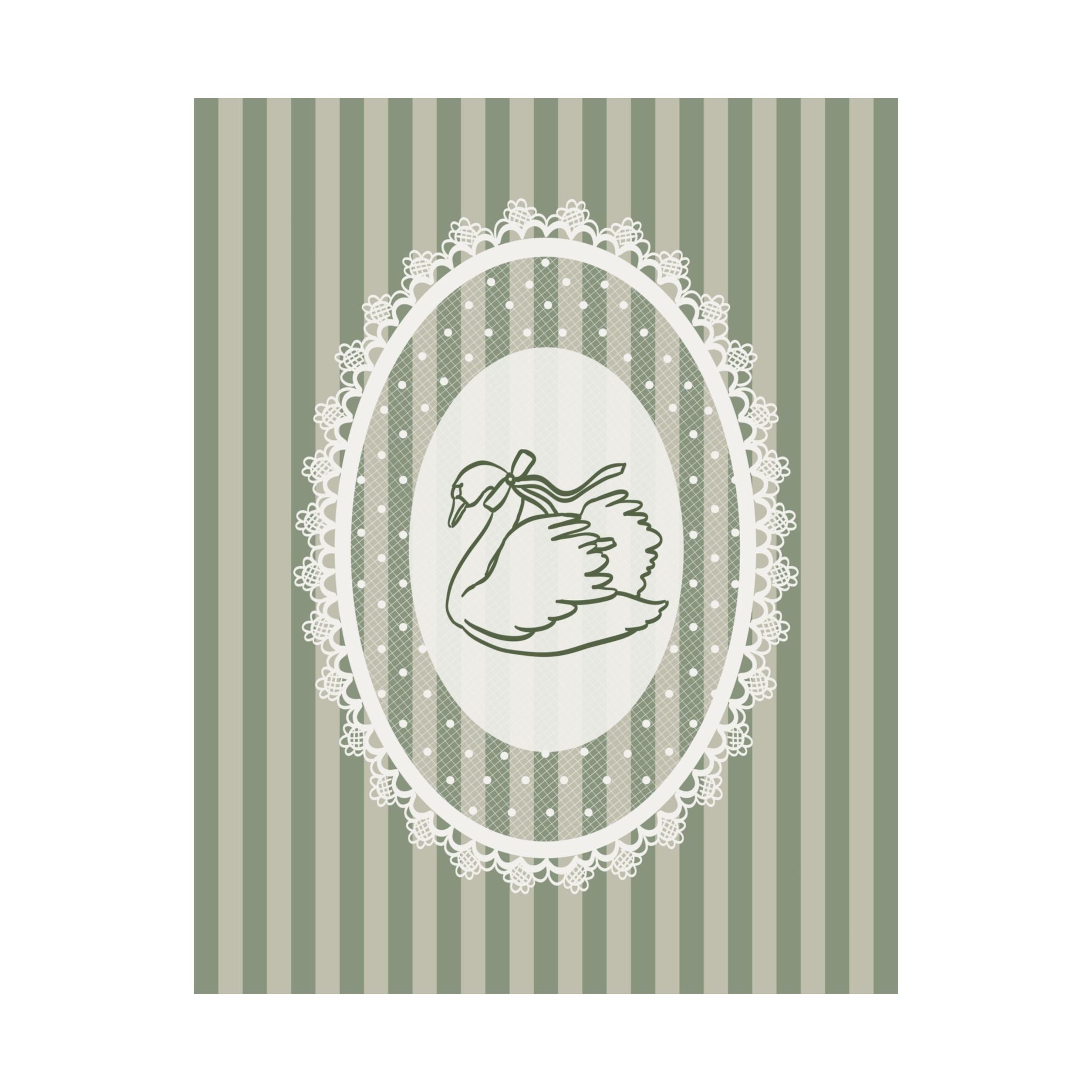 Lace Swan Green Poster