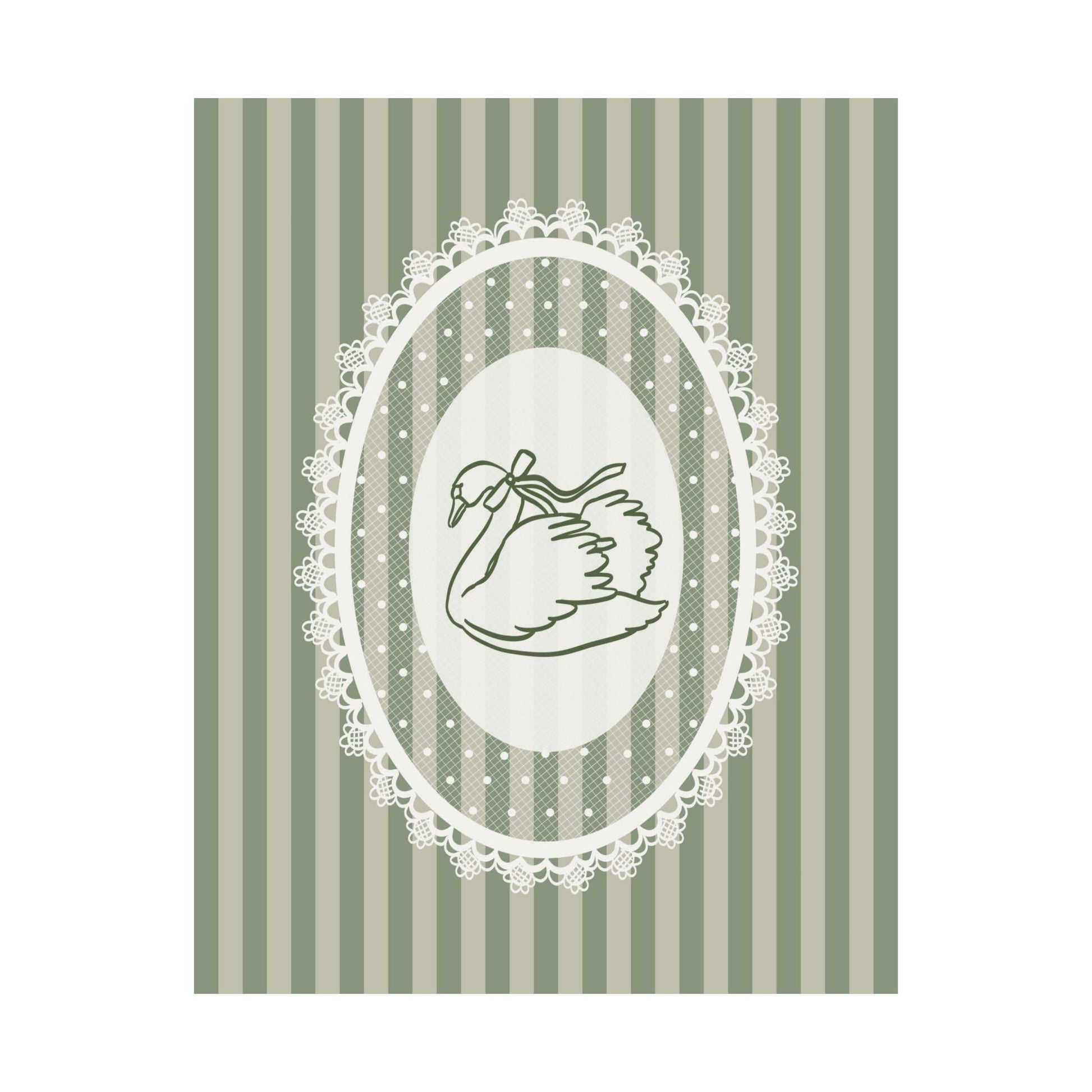 Lace Swan Green Poster