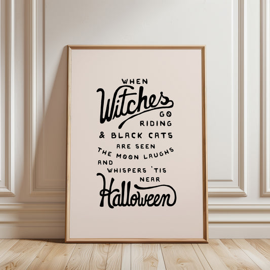 When Witches Go Riding Halloween Poem Poster