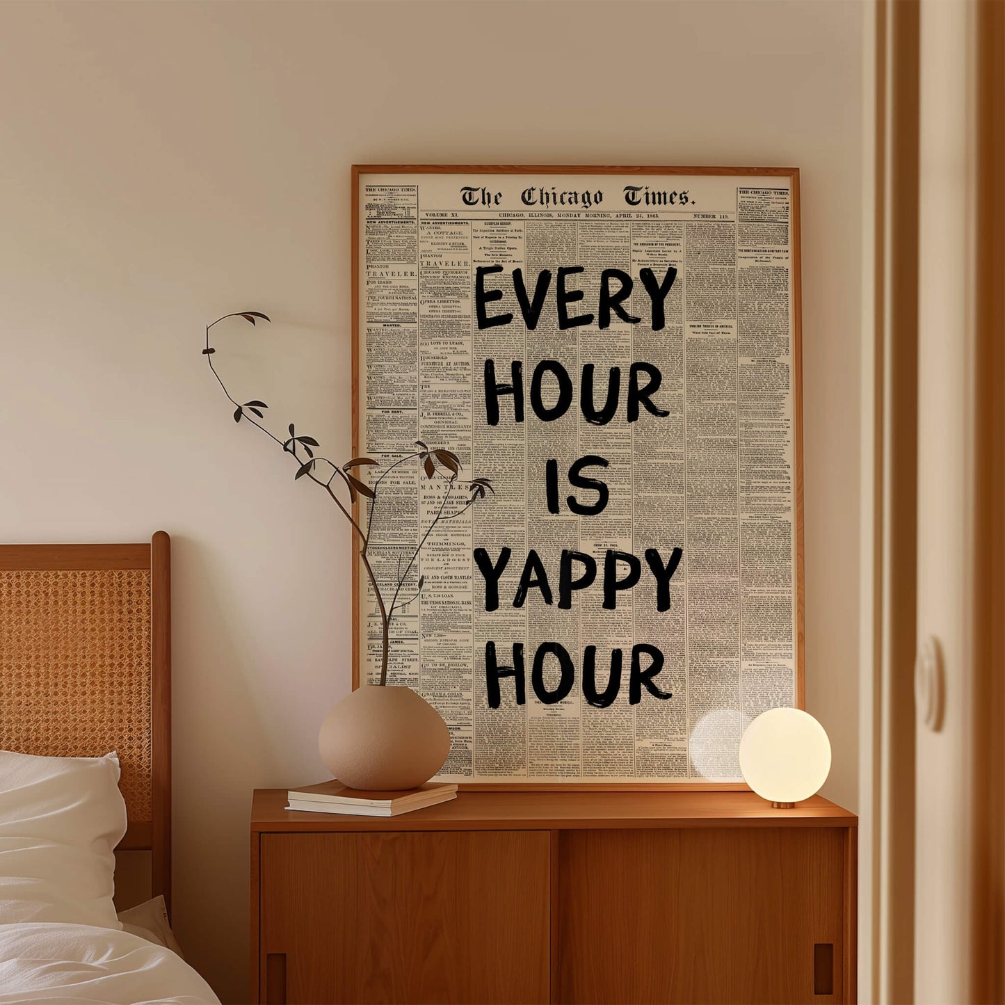 Every Hour is Yappy Hour Newspaper Poster