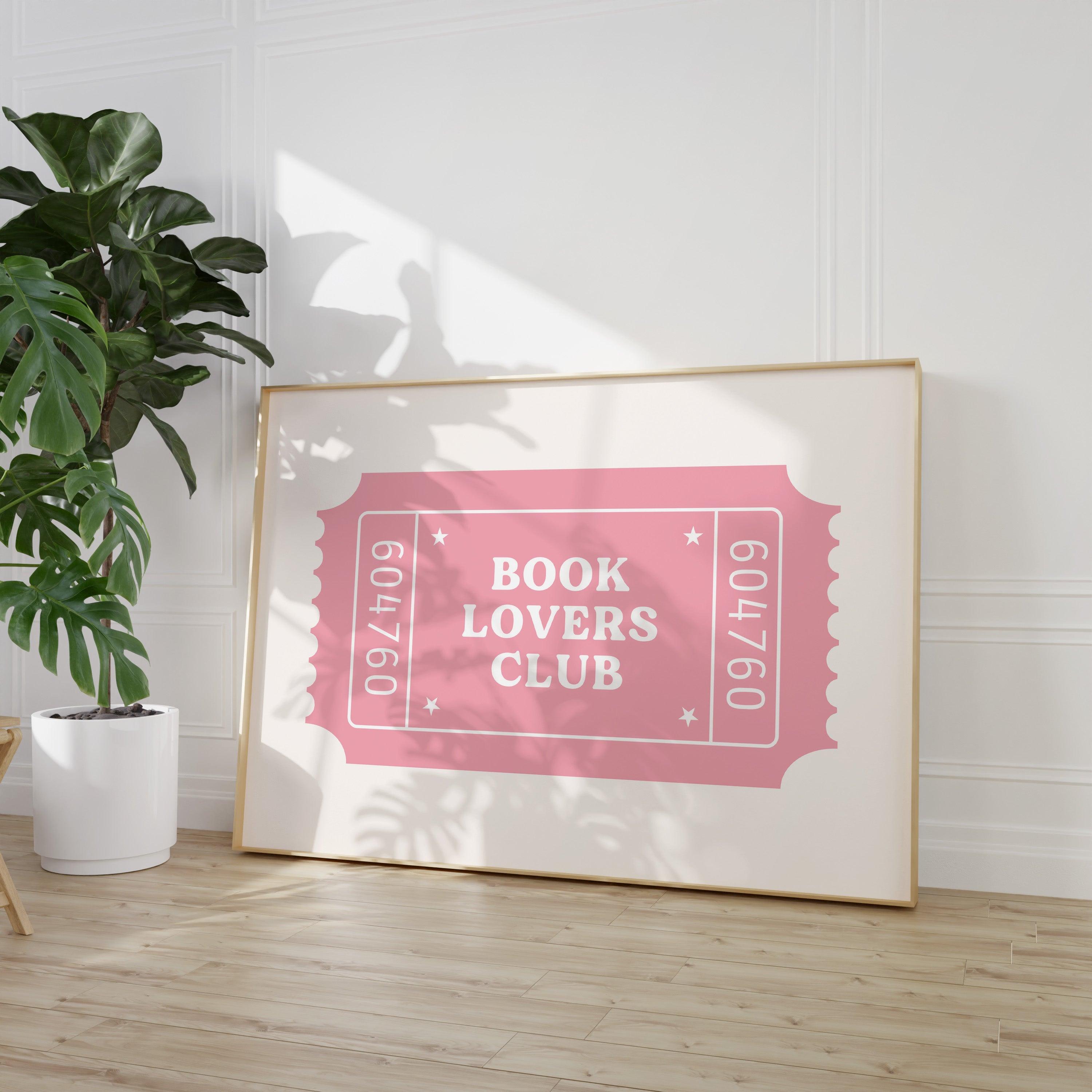 Book Lovers Club Pink Poster